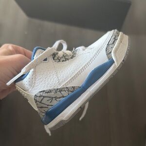 Toddler Jordan 3sWhite and Blue Sneakers